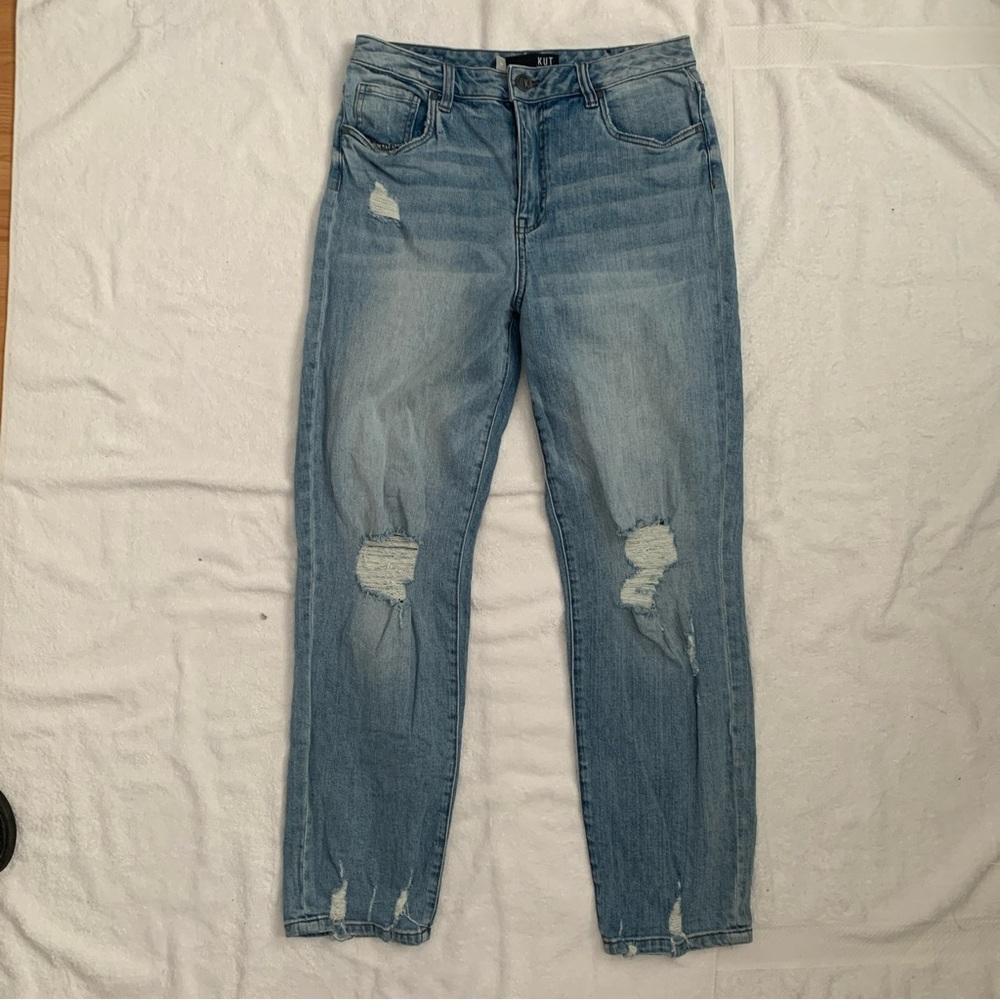 Kut From The Kloth High Rise Christine Straight Leg Jeans - 99% Cotton -Size 10 - Picture 3 of 16